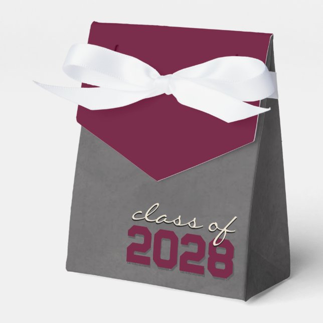 Burgundy & Cream Chalkboard Graduation Gift Boxes (Front Side)