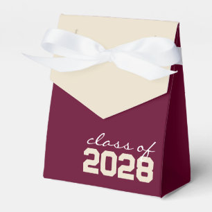 Burgundy & Cream Graduation Favor Boxes