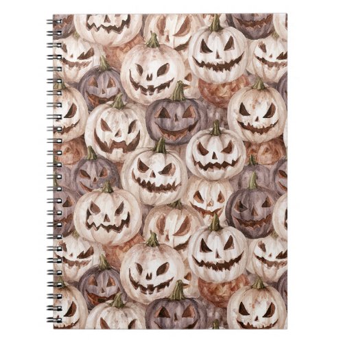 Burgundy Cream Halloween Pumpkins Notebook