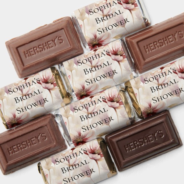 Burgundy Cream Lavender Floral Bridal Shower Hershey's Miniatures (Assorted)