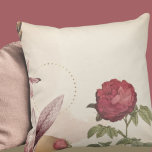 Burgundy & Cream Minimalist Floral Design Throw Pillow<br><div class="desc">Burgundy and cream throw pillow features a simple minimalistic floral design with a vintage buttercup flower as the focal point, framed by stylish amaryllis with faint gold design elements; the layered composition gives depth and perspective to the overall design. A stylish floral pillow in a light color palette for your...</div>