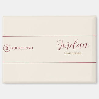 Burgundy Cream Restaurant Takeout Promotional Magnet
