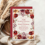 Burgundy Cream Watercolor Floral 30th Birthday Invitation<br><div class="desc">Ring in 30 with elegance using this autumn floral birthday invitation. Featuring burgundy,  blush,  and golden watercolor flowers,  this design is perfect for fall parties and milestone celebrations.</div>