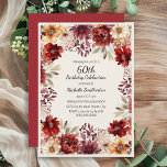 Burgundy Cream Watercolor Floral 60th Birthday Invitation<br><div class="desc">Elegant burgundy and cream-colored watercolor floral fall/autumn birthday party invitation for women. This invitation is designed for a 60th birthday but can be customized for anyone of any age. Contact me for assistance with your customizations or to request additional matching or coordinating Zazzle products for your event.</div>