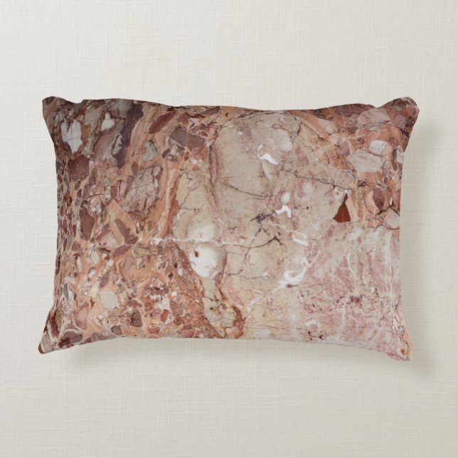 Burgundy Crimson Stoney Pebble Marble finish Accent Pillow (Back)