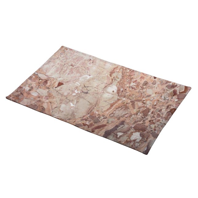 Burgundy Crimson Stoney Pebble Marble finish Placemat (On Table)