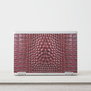 Burgundy Crocodile Alligator Faux Leather Print HP Laptop Skin