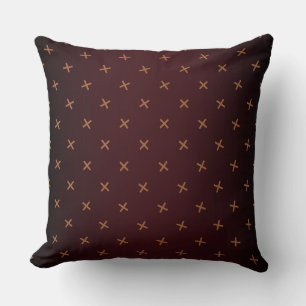Burgundy Cross Throw Pillow