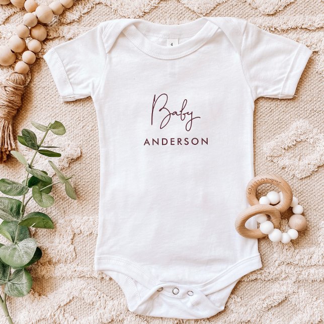 Burgundy Custom Baby Name Bodysuit (Creator Uploaded)