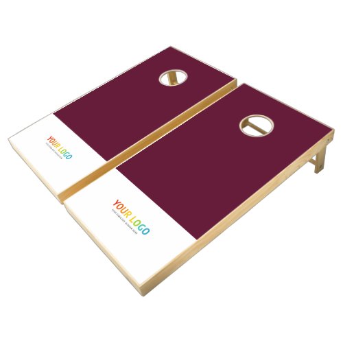 Burgundy  Custom Business Logo and Text Modern Cornhole Set