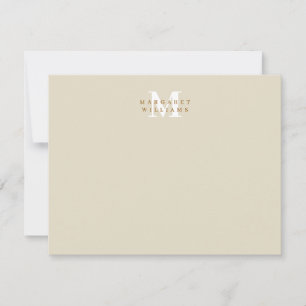 Burgundy Custom Colored Monogram Name Note Card