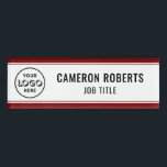 Burgundy Custom Company Logo Employee Name Tag<br><div class="desc">Personalize this burgundy edged name tag with your company logo, employee name and job title. It's available with a magnetic back fastener or with a safety pin back. It's a lightweight name tag - 1 inch x 3 inch. Be sure to select a backing option where it says "Backing Option"...</div>