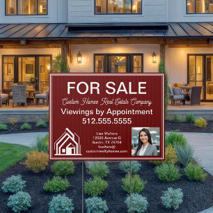 Burgundy Custom For Sale Real Estate Company Yard Sign