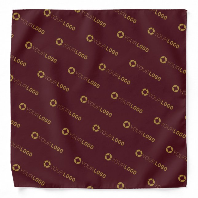 Burgundy Custom Logo business branded promotional Bandana (Front)