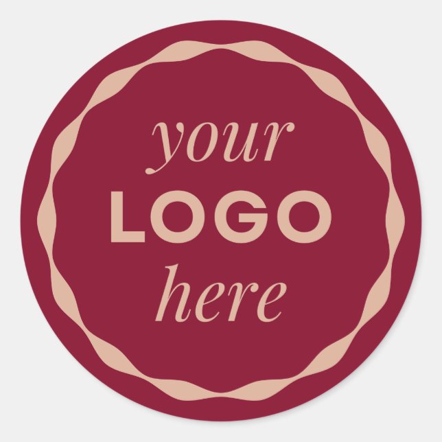 Burgundy Custom Minimalist Logo Circle Sticker (Front)