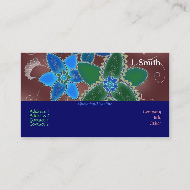 Burgundy Daffodil Business Cards (Front)