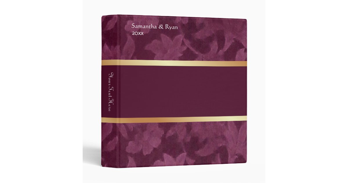 Burgundy Damask Planner 3 Ring Binder | Zazzle