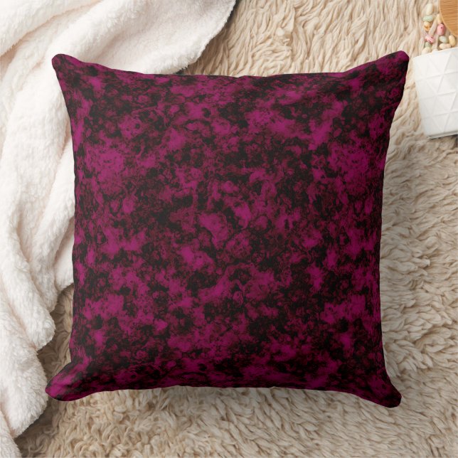 Burgundy dark marble with dark veins throw pillow (Blanket)