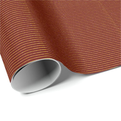 Burgundy Dark Red Glittery Gold Stripes Lines Cute Wrapping Paper
