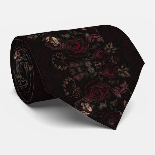 Burgundy Dark Romantic Wedding Neck Tie