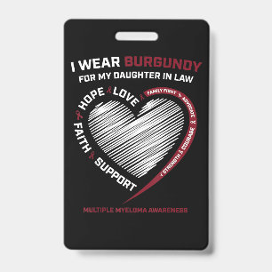 Burgundy Daughter In Law Multiple Myeloma Badge