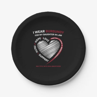Burgundy Daughter In Law Multiple Myeloma Paper Plates