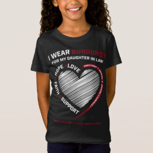 Burgundy Daughter In Law Multiple Myeloma T-Shirt