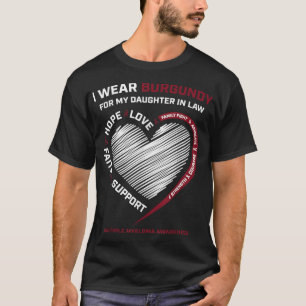 Burgundy Daughter In Law Multiple Myeloma T-Shirt