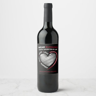 Burgundy Daughter In Law Multiple Myeloma Wine Label