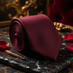 Burgundy Deep Wine Red Matte  Neck Tie