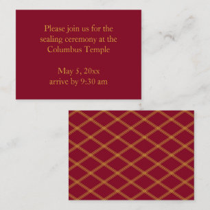 Burgundy Diamonds Temple Sealing Invitation