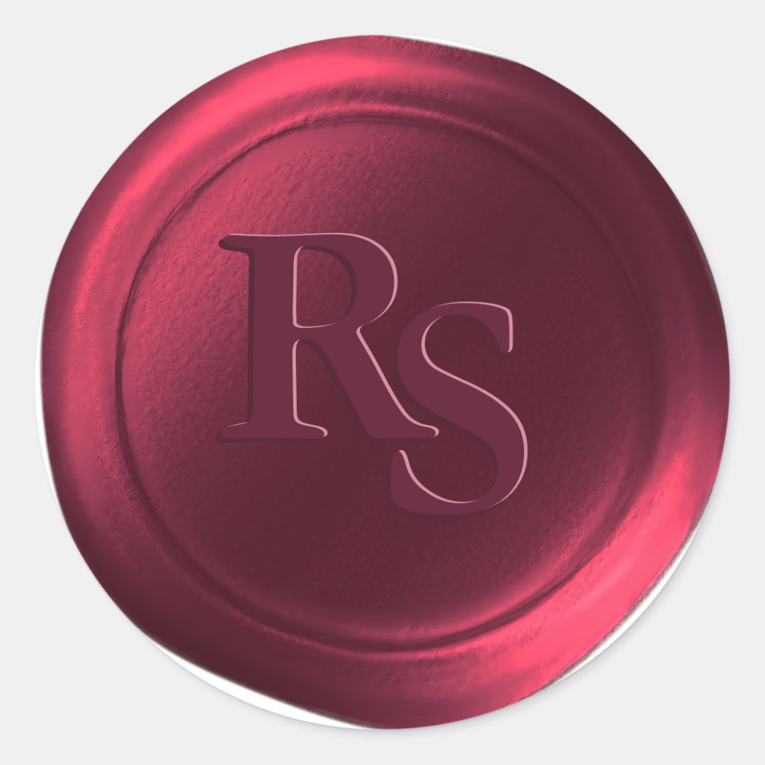 Burgundy Double Monogram Wedding Wax Seals | Zazzle