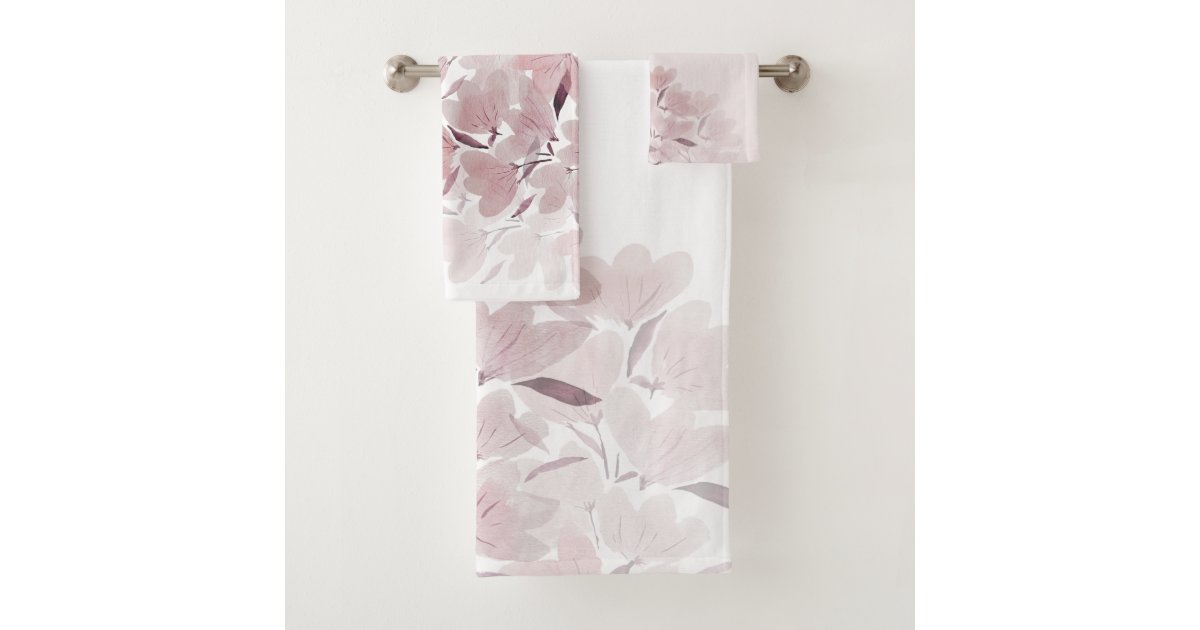 Red Eucalyptus Shower Curtain Sets, Watercolor Burgundy Leaves on