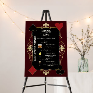 Burgundy Drunk In Love Signature Drinks Bar Sign