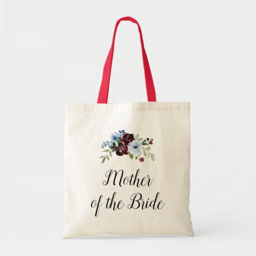 burgundy dusty blue mother of the bride tote bag