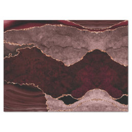 Burgundy Dusty Pink Rose Gold Agate Geode Modern Tissue Paper