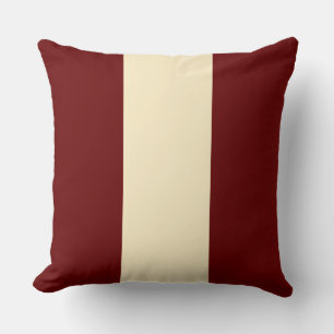 Burgundy (Edged) & Cream Elegance Throw Pillow