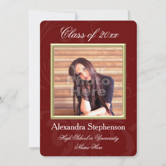 Burgundy Elegance Graduation Announcement