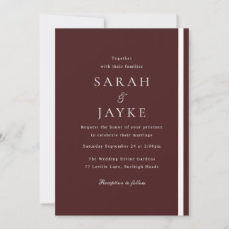 Burgundy Elegance Modern Wedding Invitation