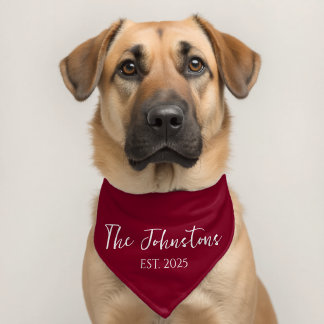 Burgundy Elegant Custom Wedding Pet Bandana Collar
