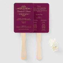 Burgundy Elegant Frame Stylish Wedding Program