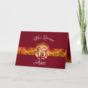 Burgundy Elegant Luxury Quinceañera Spanish Invitation