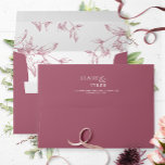 Burgundy Elegant Modern Formal, Floral Wedding Envelope<br><div class="desc">Elegant burgundy wedding envelope with design coordinating our "Modern Elegant Typography Pink, Burgundy Wedding" collection invites. Envelope with elegant modern couples names with an ampersand on the back top flap. Delight your guest as they open the envelope to find exquisite fine hand-drawn floral designs inside in dusty rose, pink and...</div>