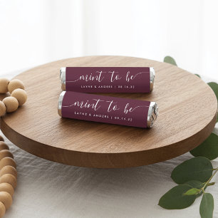 Burgundy Elegant Script Personalized Wedding Breath Savers® Mints