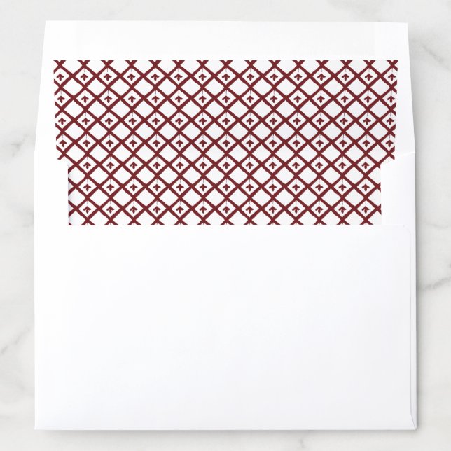 Burgundy Elegant Simple Fall Winter Wedding  Envelope Liner (In Envelope)