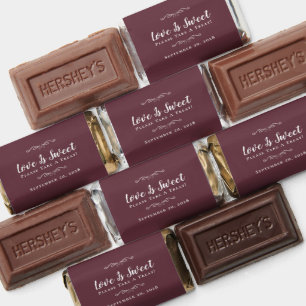 Burgundy Elegant Wedding Love Is Sweet Treat Hershey's Miniatures