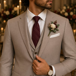 Burgundy Elegant Wine Red Wedding & Business Neck Tie
