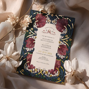 Burgundy Emerald Navy Blue Pimpernel Morris Foil Invitation