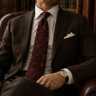Burgundy Equestrian Heritage Foulard Neck Tie