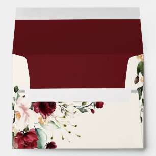 Burgundy Eucalyptus Floral Wedding Invitation  Env Envelope
